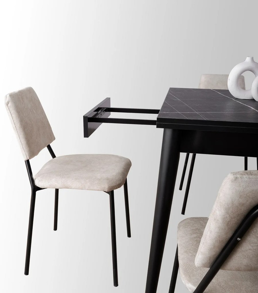 Masă de sufragerie Totem Black Marble