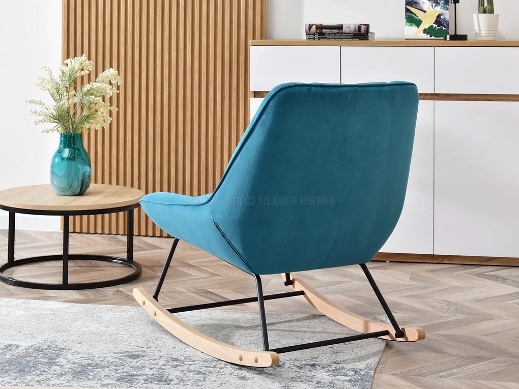 Fotoliu Bertie (turcoaz + fag negru). Promo -18%. 1109879