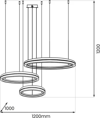 Lustră LED pe cablu GRAVITY LED/108W/230V negru
