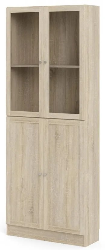Dulap Bask 79 x 28,3 x 203,2 cm, uși combinate, stejar sonoma