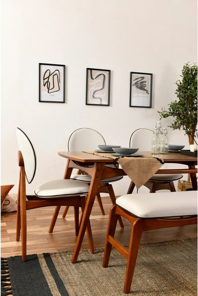 Set de masă Touch Walnut and Cream