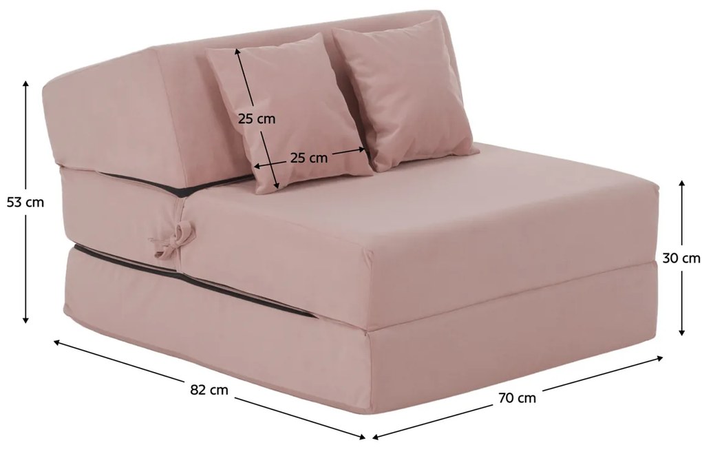 Scaun pliant/saltea PELOS, rozu