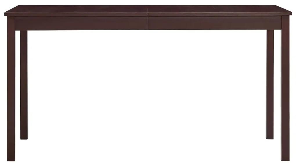 283401 vidaXL Masă de bucătărie, maro închis, 140 x 70 x 73 cm, lemn de pin