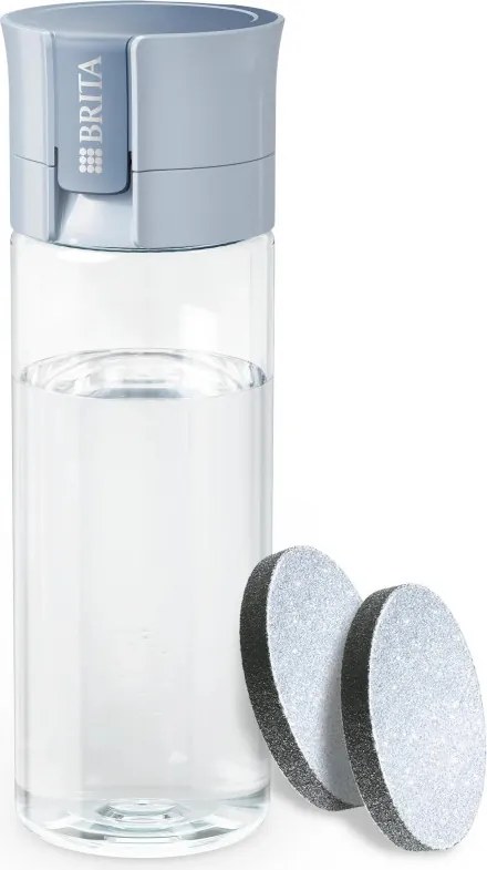 Sticlă filtrantă pentru apă Brita Fill & Go Vital, 600 ml, filtre MicroDisc, fără BPA, albastru deschis