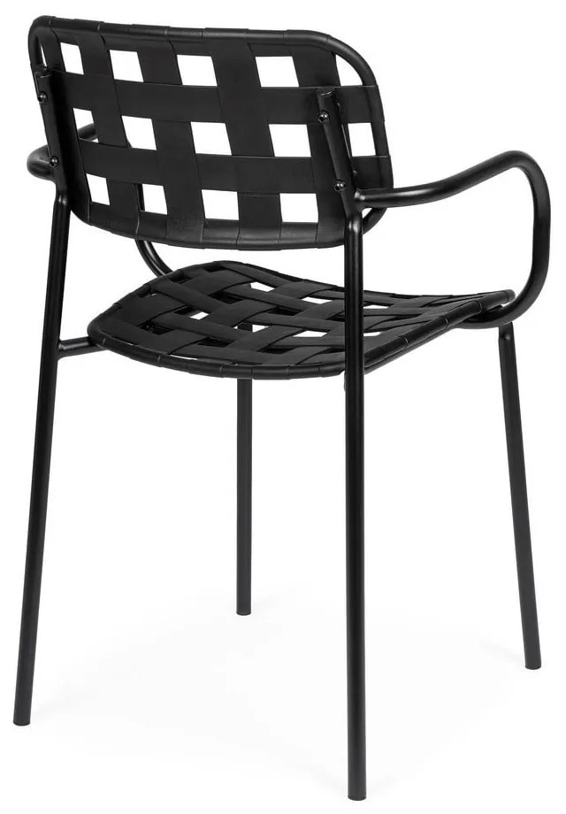 Scaune de grădină negre 4 buc. din metal Clover – Bizzotto