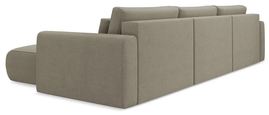 Colțar maro deschis extensibil/cu spațiu de depozitare (în formă de "U") Kapua – Makamii