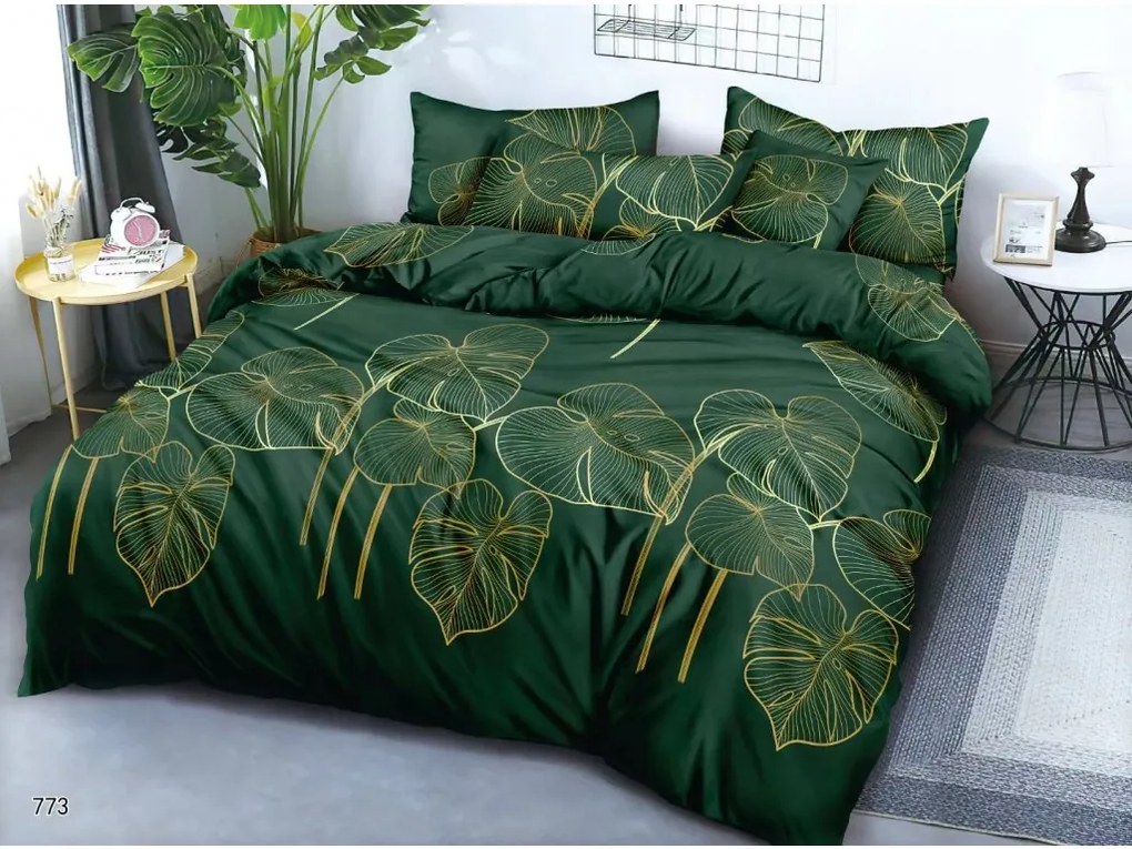 Lenjerie de pat din microfibra VENECIA verde Dimensiune lenjerie de pat: 70 x 90 cm | 140 x 220 cm
