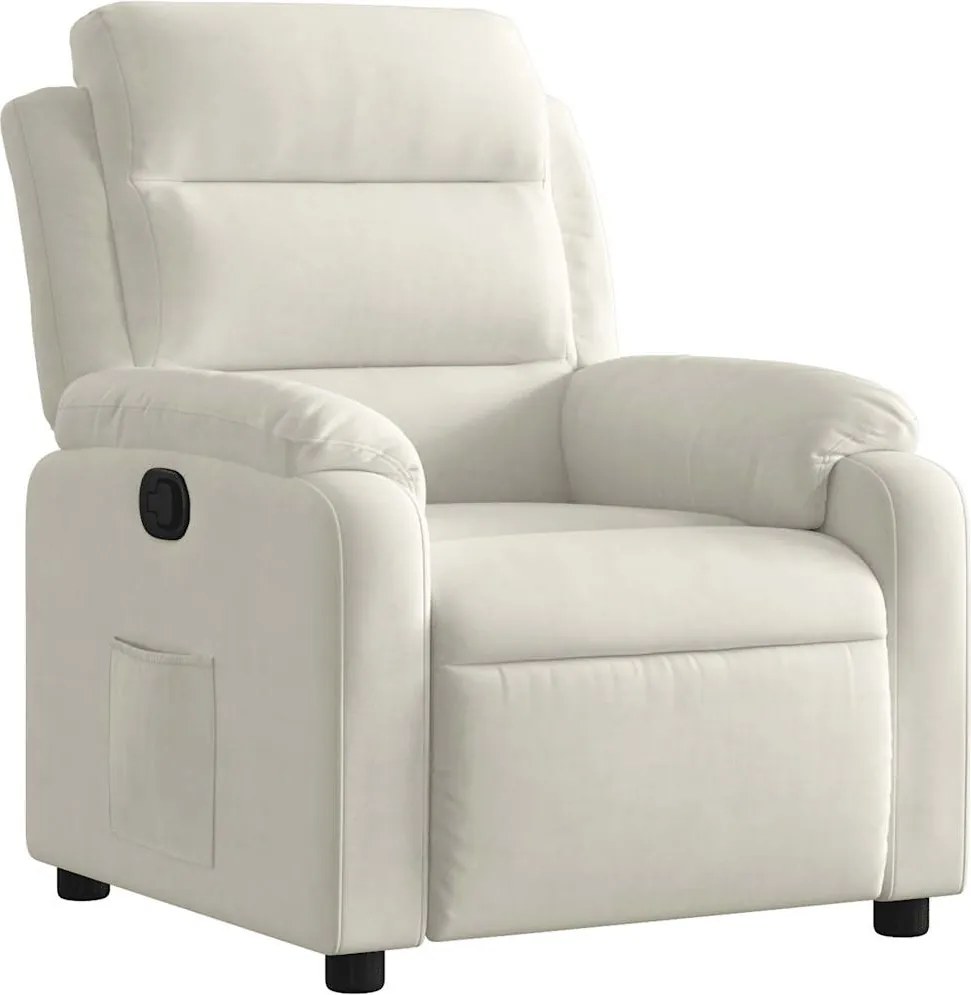 vidaXL Fotoliu rabatabil, crem, catifea