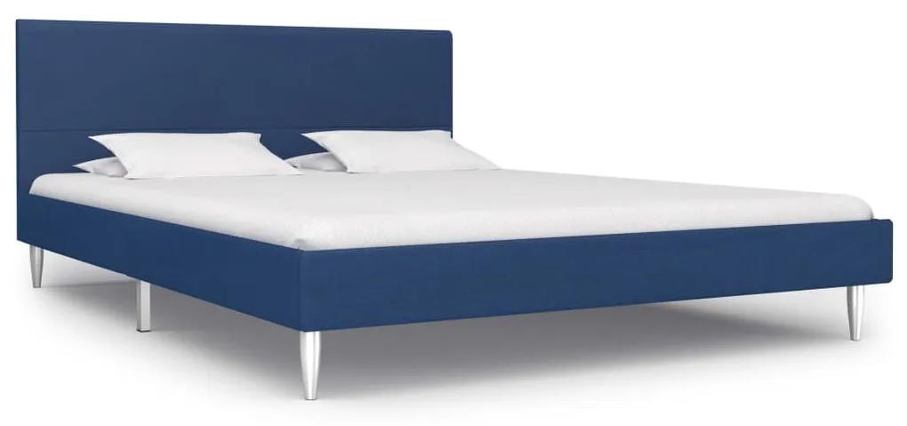 280954 vidaXL Cadru de pat, albastru, 160 x 200 cm, material textil