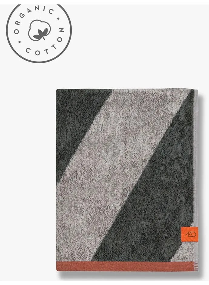 Prosop kaki din bumbac organic din frotir 70x133 cm Diagonal – Mette Ditmer Denmark