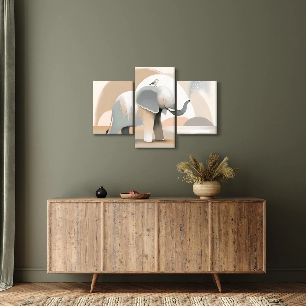 Tablou - Elefant în culori pastel (90x60 cm)