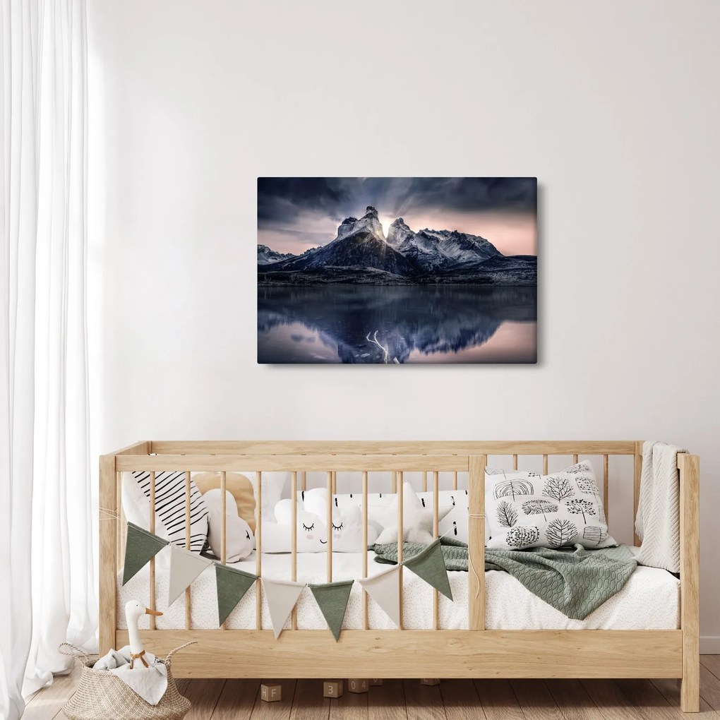 Tablou lacul cu munte (90x60 cm)