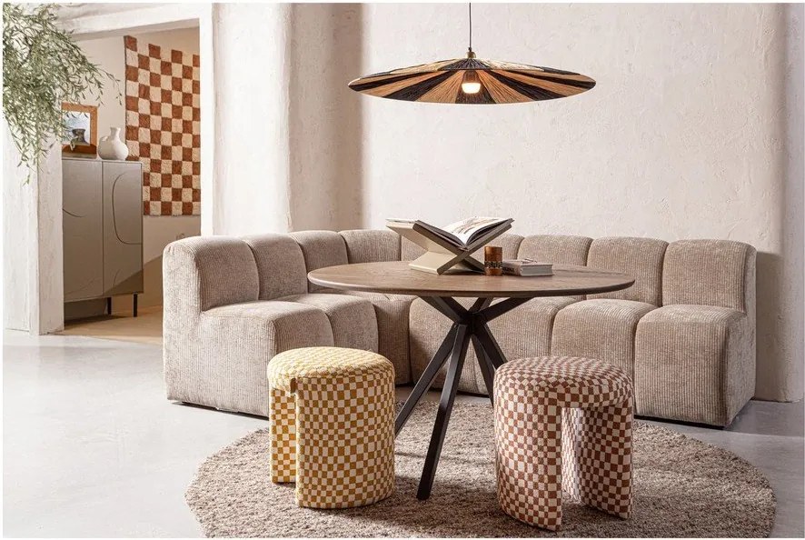 Scaun tip taburet galben tapițat Charlie – WOOOD