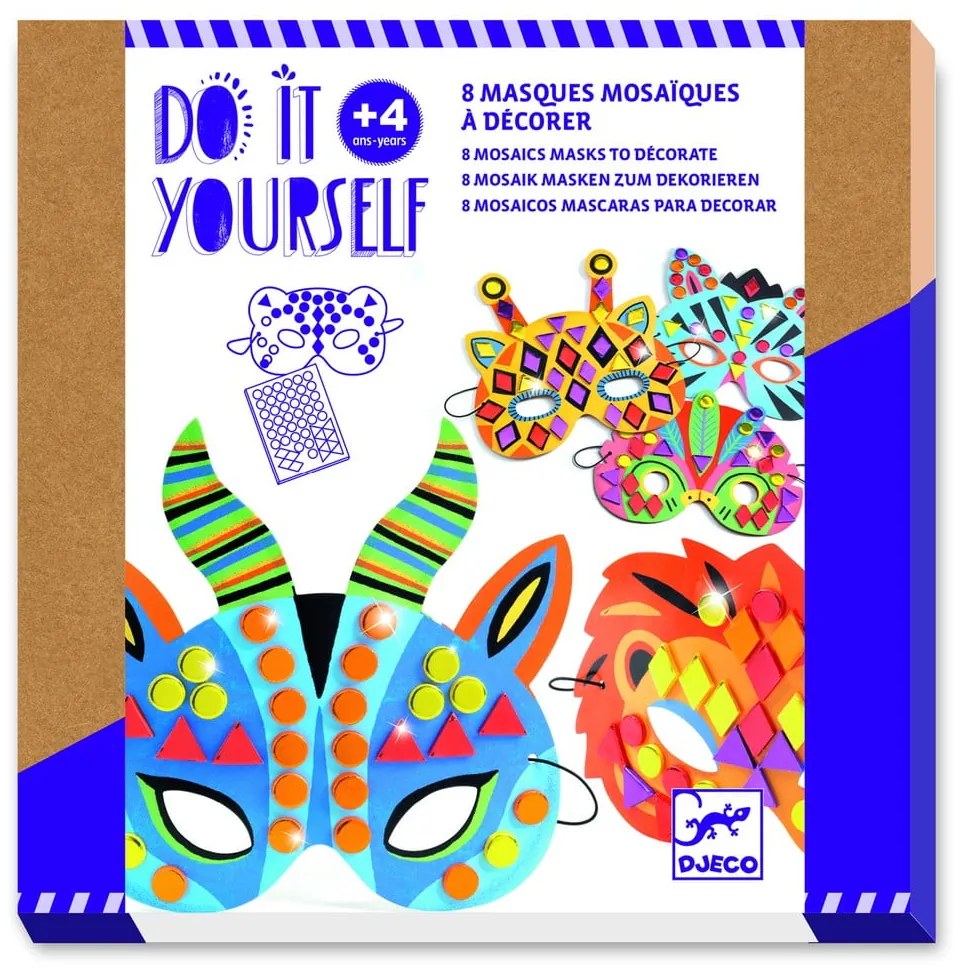 Set DIY 8 măști animale Djeco Jungle