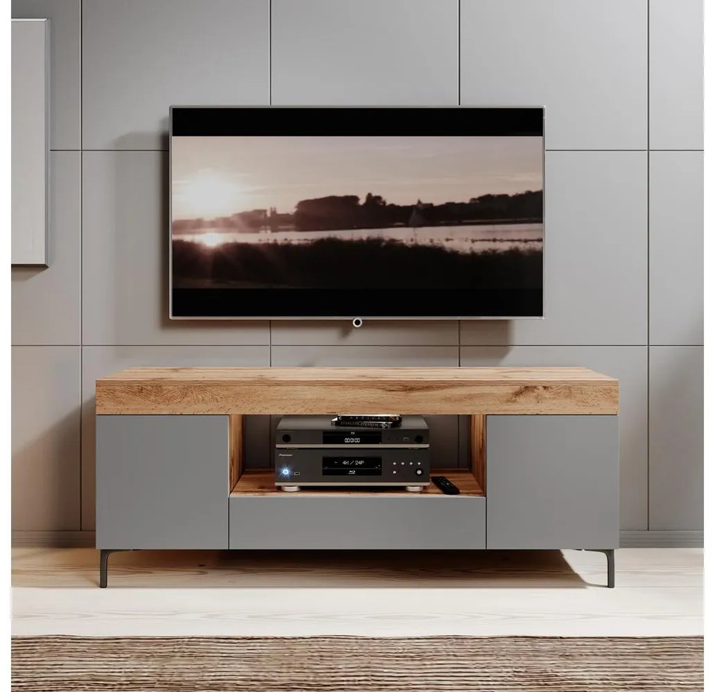 Dulap TV Giuseppo  (stejar lancaster + gri). 1098649