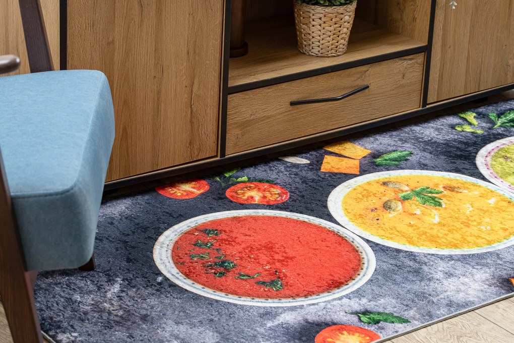 ANDRE 33290 covor lavabil Sosuri bucatarie anti-alunecare - gri / galben