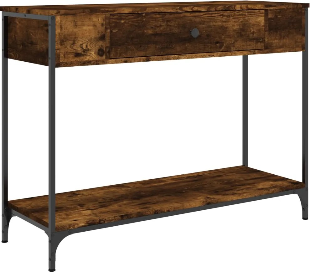 vidaXL Măsuță consolă, stejar fumuriu, 100x34,5x75 cm, lemn prelucrat