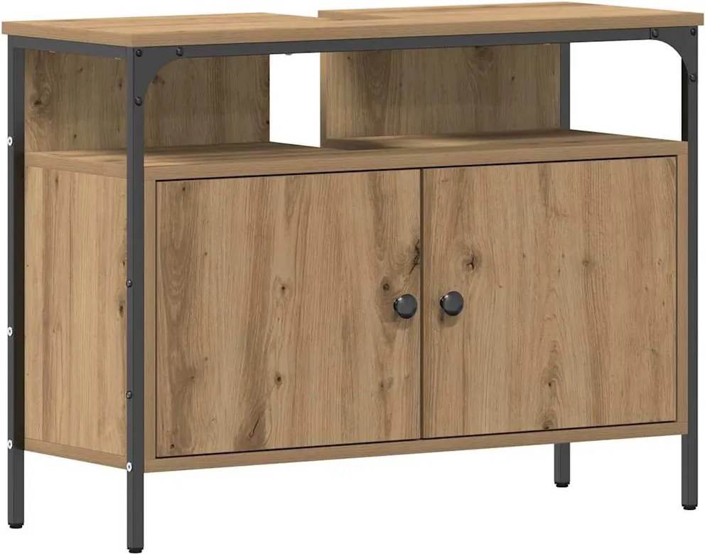 vidaXL Dulap pentru Chiuveta de Baie stejar artizanal 80 x 30 x 60 cm