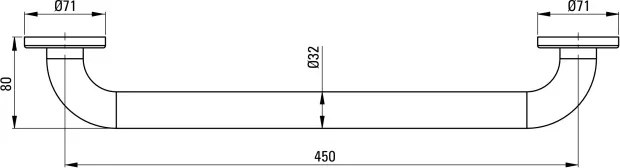 Lehnen Bară de susținere cu montare pe perete - 45 cm Finisaj: Crom NIL_041B