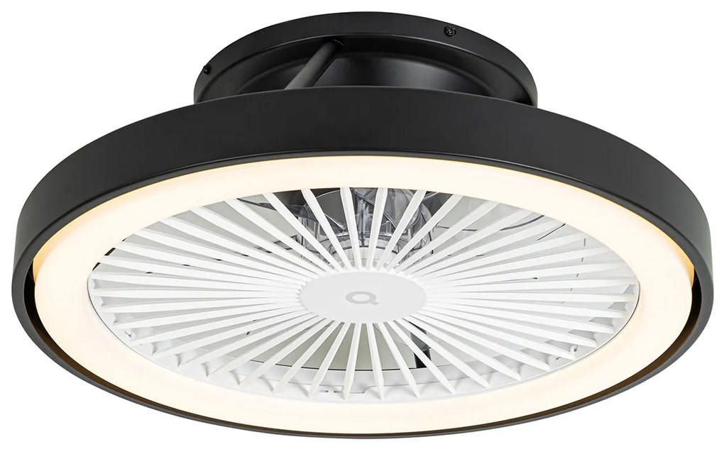 Ventilator de tavan inteligent negru cu LED cu telecomandă - Dave