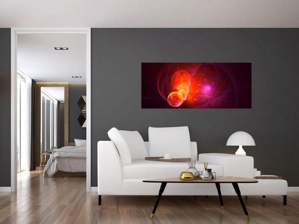 Tabloul modern cu abstracțiune roz (120x50 cm)