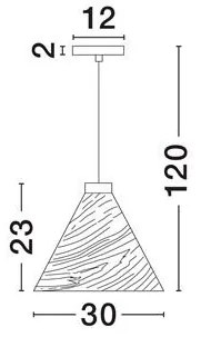 Lustra/Pendul lemn natural, ELYSIAN, D 30cm