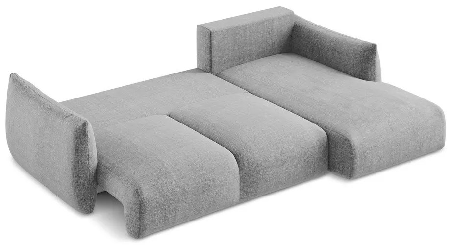 Colțar gri deschis extensibil (cu colț pe partea dreaptă/cu șezlong) Leila – Makamii