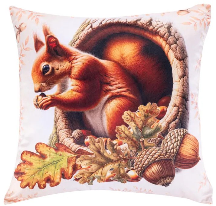Set de 3 fețe pernuțe ANIMALE DE PĂDURE 45 x 45 cm