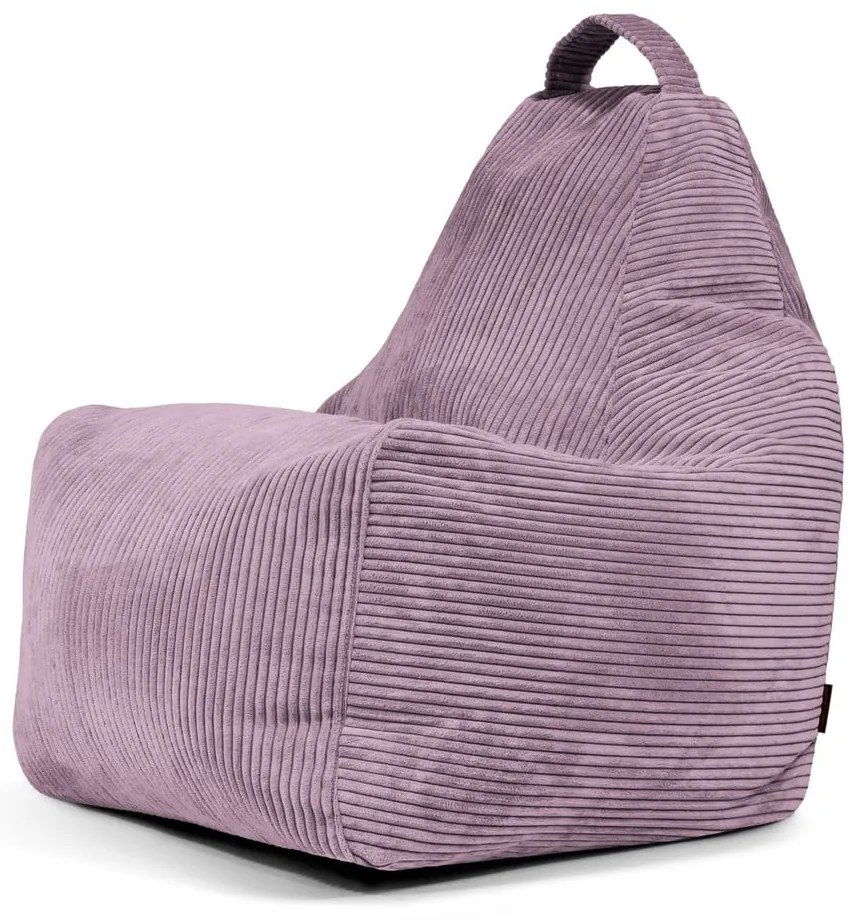 Fotoliu bean bag mov cu tapițerie din catifea reiată Play Amuse – SLOWDOWN