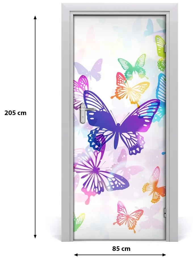 Autocolante pentru usi fluturi colorat