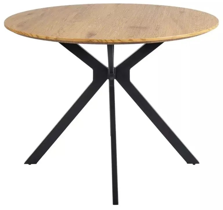 Masa rotunda Aster stejar/negru mat ø100/h76 cm
