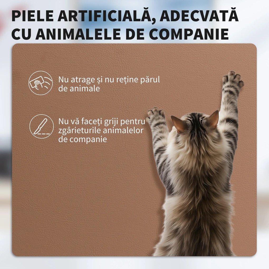 Scaun de birou ergonomic HOMCOM reclinabil 140° cu reposapiede și pernă, scaun de birou din piele ecologică anti-zgârieturi, ușor de curățat, brațe îmbunătățite, pivotant și reglabil pe înălțime, maro | Aosom Romania