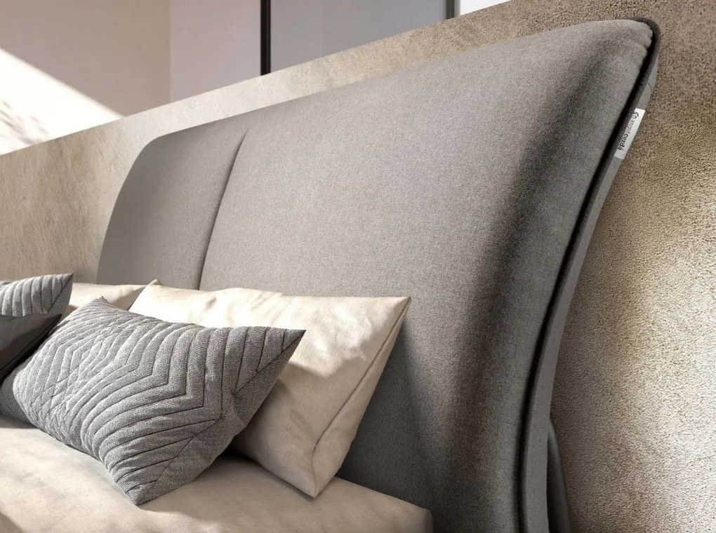 Pat dublu tapitat design LUX Dark grey 180x200cm