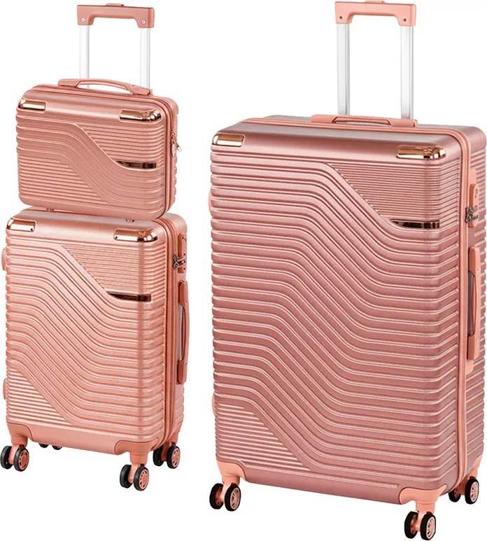 TraveLux Urban XIX set valiză rulantă aur roz