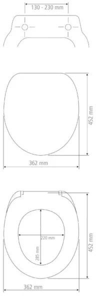 WENKO Capac WC SEDILO 23827100-WC, 45,2 x 36,2 cm, negru/argintiu