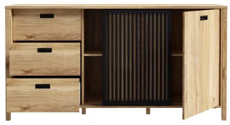 Bufet Justyna Stejar Mauvella Si Negru, 174.8 Cm | BIANO