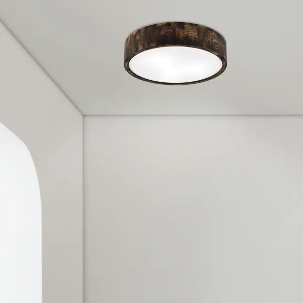 Plafonieră baie OAK SMOKY 3xE27/15W/230V IP54, 37,5 cm, stejar maro