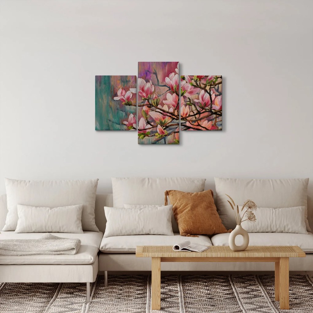 Tablou - Pictură în ulei, Sakura în floare (90x60 cm)