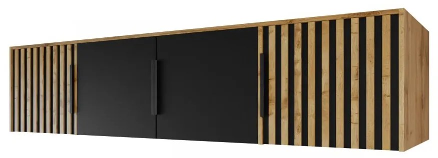 Suprastructură dulap Lenona Lux D4 (Stejar wotan + Negru) . 1104484
