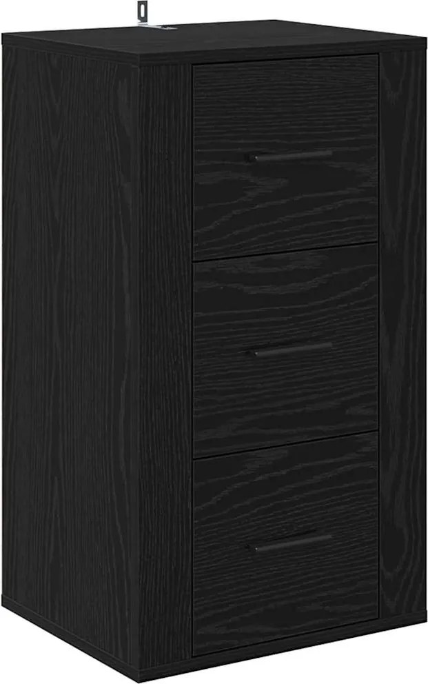vidaXL Bufet cu sertar Stejar Negru 40 x 33 x 70 cm Lemn compozit