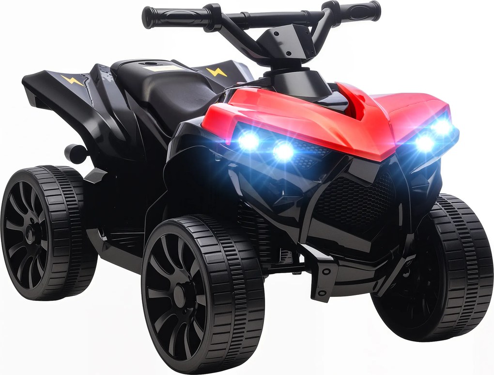 AIYAPLAY ATV 6V pentru Copii, Mașinuță Electrică cu 4 Roți cu Muzică și Faruri LED, pentru Vârstele 3-8 Ani, Băieți și Fete, Roșu | Aosom Romania