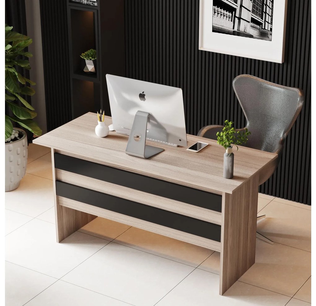 Mobilier de birou Valkyrie (stejar + Negru). 1089122