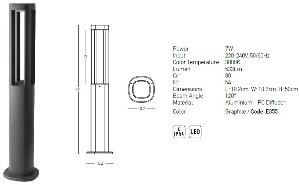 Stalp LED iluminat exterior modern IP54 Eric