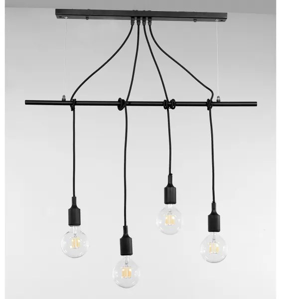 Lustră pe cablu ONLI WIRE 4xE27/15W/230V negru