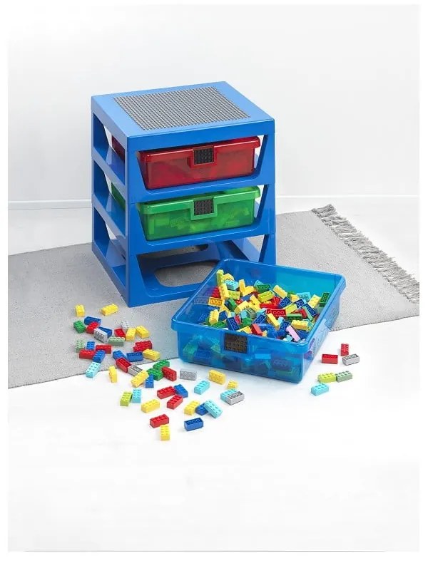 Organizator pentru depozitare cu 3 sertare LEGO®, albastru