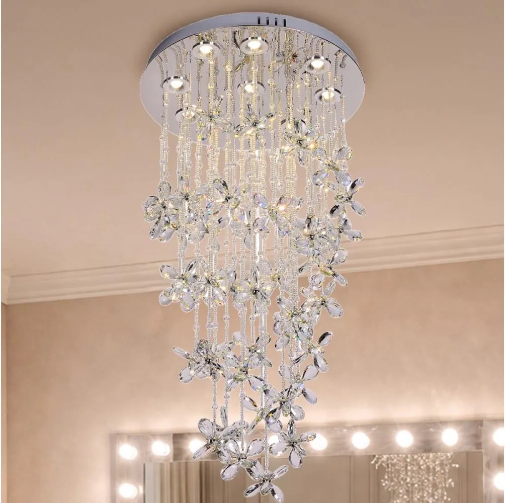 Plafonieră LED cu cristale SAMOA LED/30W/230V diam. 40 cm crom lucios + telecomandă