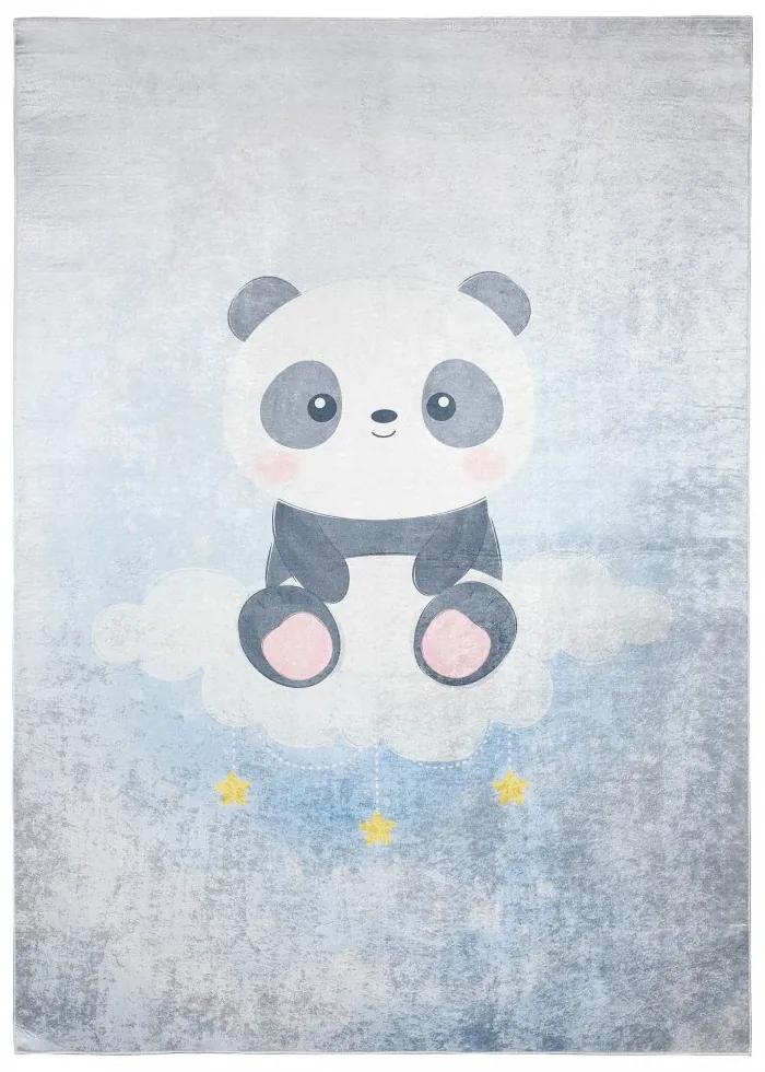 Covor pentru copii cu un panda drăguț pe un nor Lăţime: 120 cm | Lungime: 170 cm