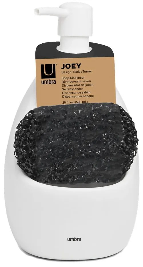Dozator de săpun lichid alb din ceramică 590 ml Joey – Umbra