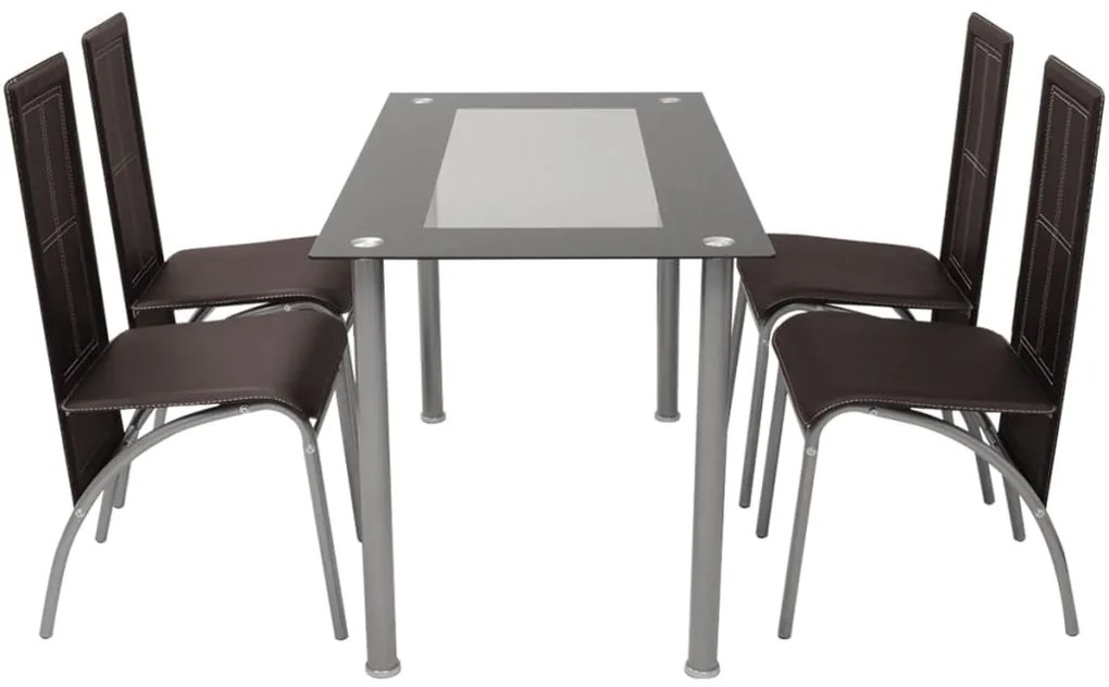 242914 vidaXL Set mobilier de bucătărie, 5 piese, maro