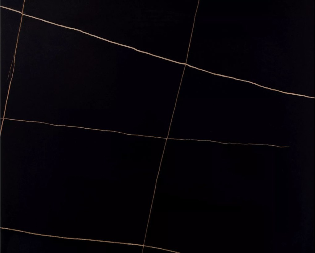 Masa de dining RION 130x70 cm cu blat ceramic, marmura neagra